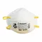 Disposable Respirator, Dual, Non-Adj, Metal Nose Clip, Std, White, S Mask Size, N95, 20 PK