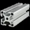 Extrusion, Lite, 4 Open T-Slot, 6m Length, Aluminum, Clear