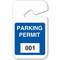 Parkeervergunningen achteruitkijkspiegel wit / blauw - pak van 100