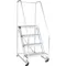 Rolling Ladder Welded Handrail Platform 50 Inch Height