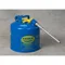 Type II Safety Can, 5 Gallon, Blue with 5/8 In Outer Dia Flex Spout