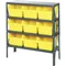 Bin Shelving Steel 36 x 12 x 39 9 Bins Yellow