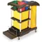 Microfiber Janitor Cart Black Plastic/aluminium