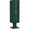 Pedestal Mailbox 8 Doors Green 70-1/4 Inch