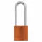 Keyed Padlock, Keyed Different, Aluminum, Std Body Size, Hardened Steel, Extended