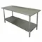 Work Table 72 x 36 x 35-1/2 Inch Stainless Steel Top