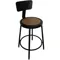 Round Stool With Backrest Black 24 To 33