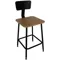 Square Stool With Backrest Wood 24 To 32