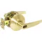 Lever D-Rose Entrance Curved Satin Brass