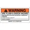 Arc Flash Label 4 Inch Width 2 Inch H - Pack Of 100