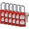 Lockout Padlock Keyed Alike Red 1/4 Inch - Pack Of 6