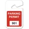 Parking Permits Rearview White/red - Pack Of 100