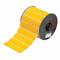 Voorgesneden etikettenrol, geen voorgesneden gat, 1 x 4 inch formaat, polyester, geel, 300 etiketten per rol