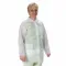 Disposable Lab Coat, Mandarin Collar, Open Cuff, Polypropylene, White, M, 25 PK