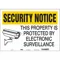 Security Sign, Security Notice, 20 Inch Width, 14 Inch Height, English, Vinyl