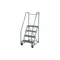 Tilt and Roll Ladder, 4 Step, Expanded Metal Tread, 70 Inch Height