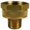 Adapter, 3/4 Inch Female GHT x 1/2 Inch MNPT Brass, Non Swivel, With SBR Washer