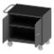 Mobile Bench Cabinet, Black Rubber Mat, Size 24-1/4 x 42-1/8 x 36-3/8 Inch