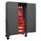 Mobile Cabinet, 14 Gauge, 42 Bin, Red