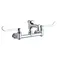 Wall Mount Faucet With Bucket Hook Spout, 6" Wristblade Handle, 8" Centerset
