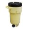 Wheeled Poly-SpillPack, 50 Gallon Capacity, Yellow Base, With Black Easy-Off Lid