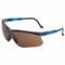 Safety Glasses, Wraparound Frame, Half-Frame, Blue, Black, M Eyewear Size, Unisex