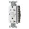 Gfci Receptacle, 20A 125V, 2-Pole 3-Wire Grounding, 5-20R, White