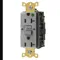 Gfci Receptacle, 20A 125V, 2-Pole 3-Wiregrounding, 5-20R, Gray