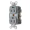 Receptacle, Duplex, 2-Pole, 3-Wire Grounding, 15A, 125V, Gray