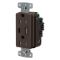 Usb Receptacle, 15A 125V, 2-P 3-W Grounding, 5-15R, Two 3.1 A Usb Port, Brown