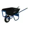 Wheelbarrow, All-Welded, Steel, Dual Wheel, 16 Inch Flat Free Knobby Tire, 4 Inch Hub