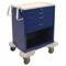 Medical Procedure Cart, Steel, Swivel/ Swivel With Brake, Blue, Dark Blue