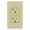 GFI Receptacle, Decorator Duplex, 5-20R, 20 A, 125 VAC, Ivory, 2 Poles, Screw Terminals