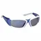 Safety Glasses, Wraparound Frame, Full-Frame, Blue Mirror, Blue/White, Unisex