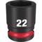 Standard Impact Socket, 1/2 Inch Drive Size, 22 mm, 6-Point