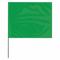 Markeringsvlag, 2 1/2 inch x 3 1/2 inch vlaggrootte, 21 inch personeel Ht, groen, blanco
