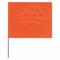 Marking Flag, 4 Inch x 5 Inch Flag Size, 21 Inch Staff Ht, Orange, Blank, No Image