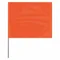 Marking Flag, 4 Inch x 5 Inch Flag Size, 21 Inch Staff Ht, Orange, Blank, No Image