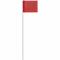 Marking Flag, 4 x 5 Inch Flag Size, 36 Inch Staff Ht, Red, Blank, No Image, Solid