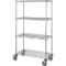 Mobile Cart, 4 Wire Shelf, 18 x 60 x 80 Inch Size