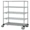 Mobile Cart, 4 Wire/1 Solid Shelf, 24 x 36 x 69 Inch Size