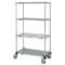 Mobile Cart, 3 Wire/1 Solid Shelf, 24 x 48 x 69 Inch Size