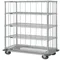 5 Wire Shelf Cart, 3 Sided Dolly Base With Rods And Tabs, 24 x 36 x 81 Inch Size