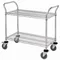 Wire Utility Cart, 2 Wire Shelf, 24 x 48 x 37-1/2 Inch Size, Chrome