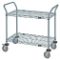 Wire Utility Cart, 2 Wire Shelf, 24 x 48 x 37-1/2 Inch Size, Gray Epoxy