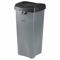Trash Can, Square, Swing Top, 35 gal Capacity, 34 Inch Heightt, Gray
