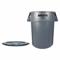 Trash Can, BRUTER, Round, 44 gal Capacity, 31 1/2 Inch Heightt, Gray