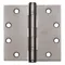 Butt Hinge, 4 Holes per Leaf, 1 3/4 Inch Door Leaf Width, 180 Deg Range of Motion, Square