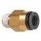 Male Connector, Compression, Brass, Sae And Dot, 2Pk