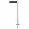 Spike Post, Plastic, White, 43 Inch Height, 2 1/2 Inch Dia., Stake, Steel